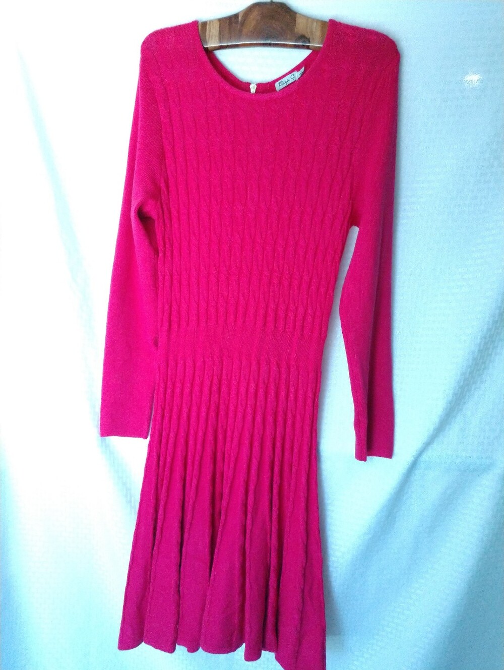Eliza J Sweater Dress Pink Long Sleeve Size Large Chest 38"